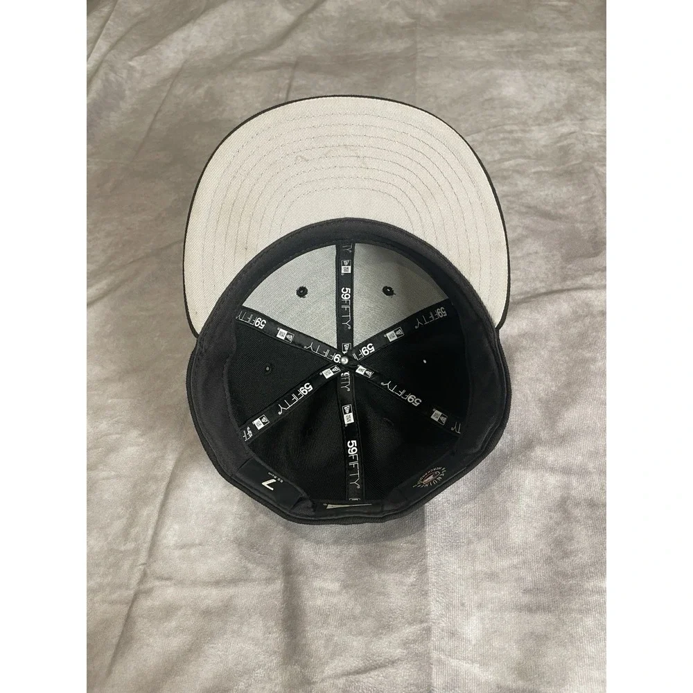 New York Yankees Hat Cap New Era 59FIFTY Fitted Mens 7 Black Baseball MLB